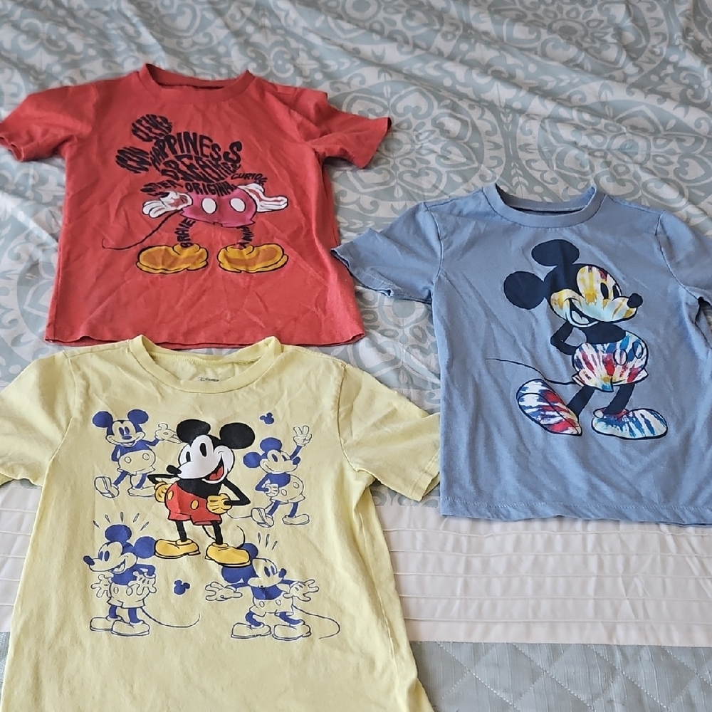 Disney Mickey Mouse Kids T-Shirt Trio - Red, Blue, Yellow